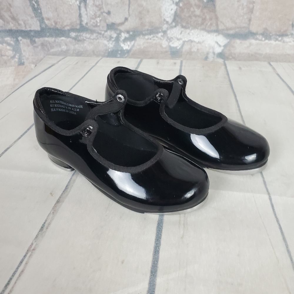 Danshuz Tap Shoes Black Patent Mary Jane Size 9.5W
